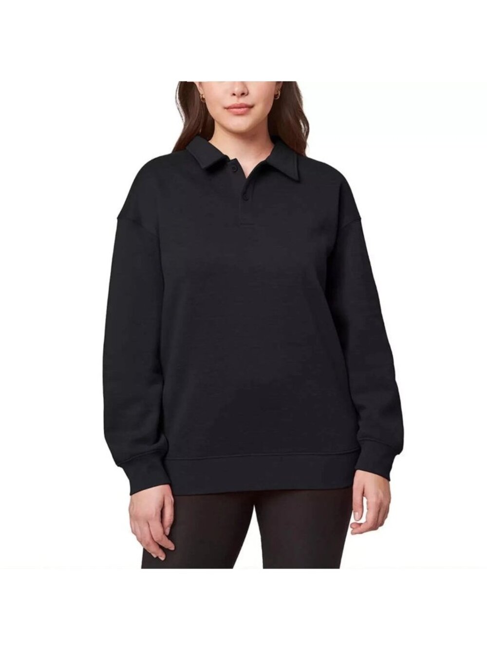 NWOT Mondetta Women's S Black Corduroy Fleece Pullover Sweatshirt J2060